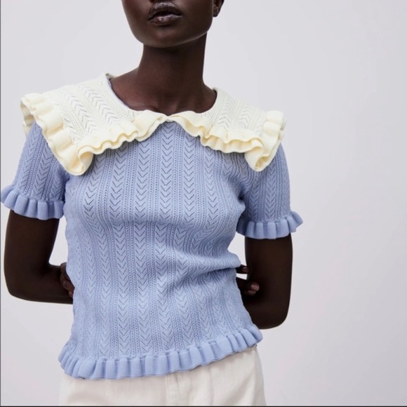 Zara knitted top blouse - Picture 4 of 12